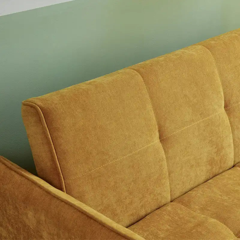 Gelbes Chenille-Schlafsofa zum Ausziehen – 39,00 x 53,50 x 31,50