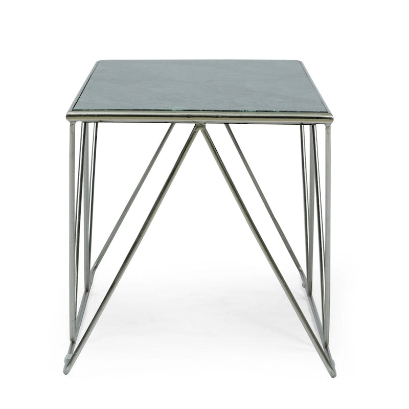 Sardis Moderner handgefertigter Couchtisch mit Marmorplatte von Christopher Knight Home – 37,00 L x 19,00 B x 18,00 H