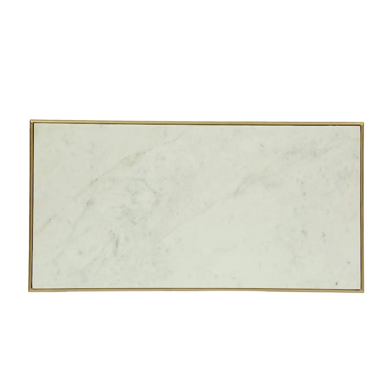 Sardis Moderner handgefertigter Couchtisch mit Marmorplatte von Christopher Knight Home – 37,00 L x 19,00 B x 18,00 H