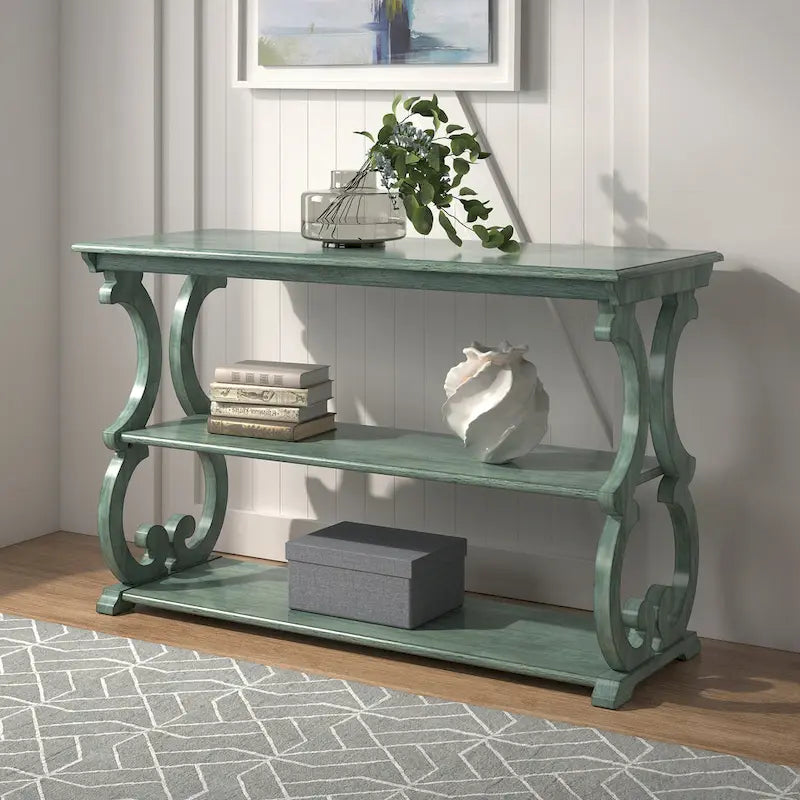 Eldoria Wood Sofatisch mit Schriftrolle
