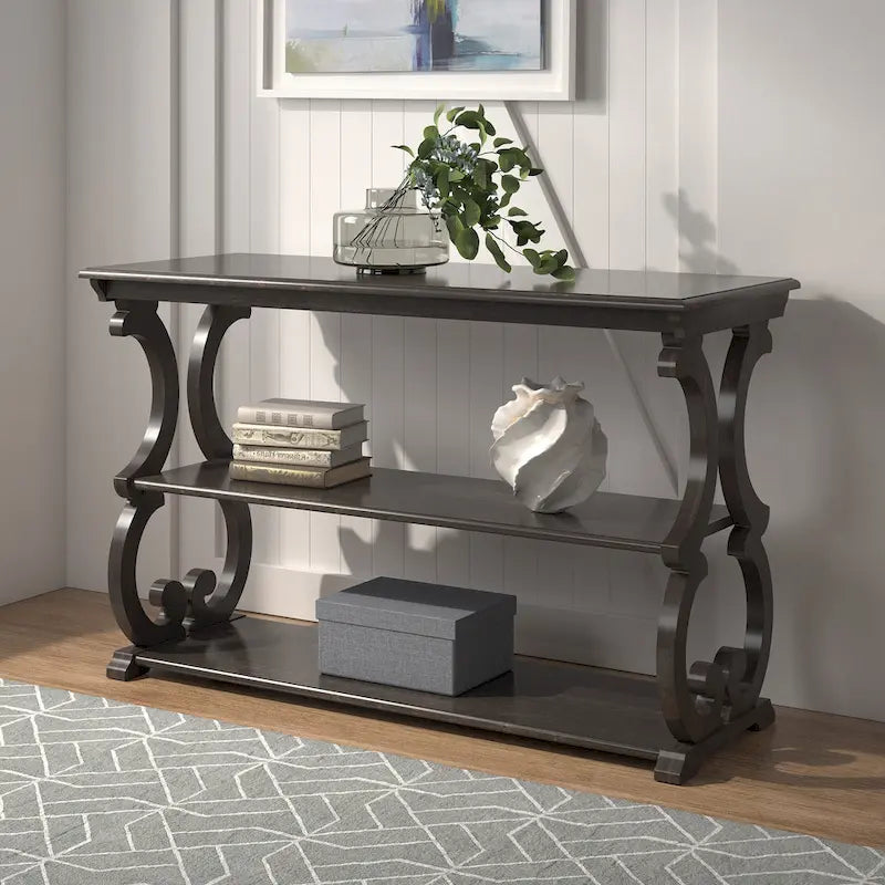 Eldoria Wood Sofatisch mit Schriftrolle