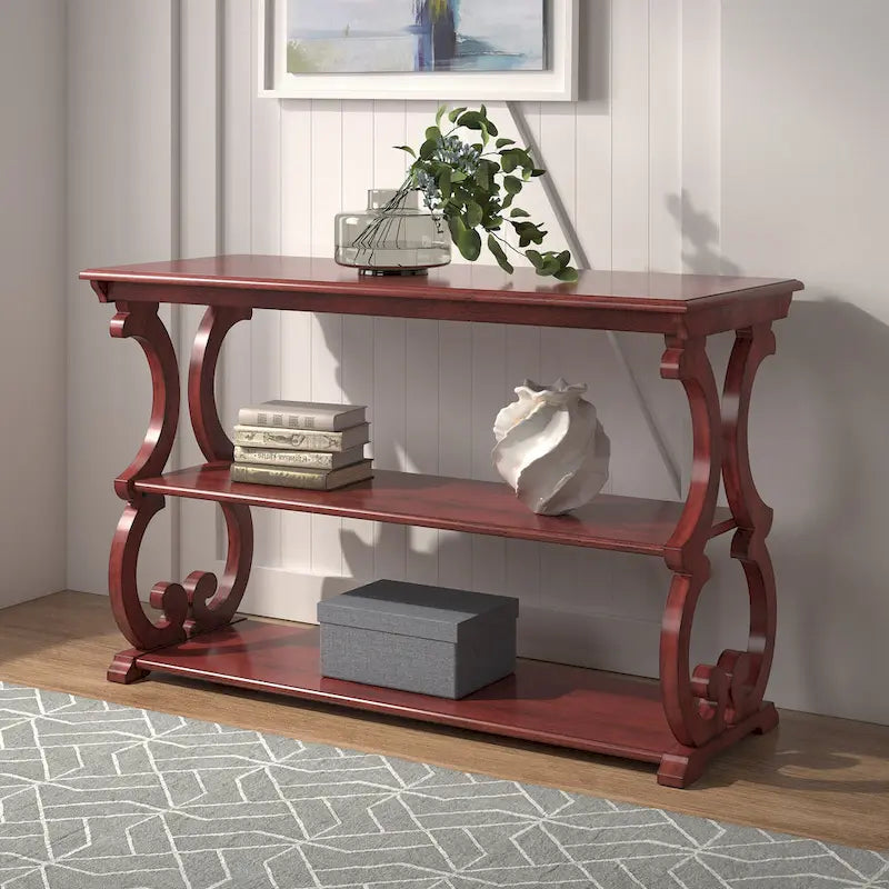 Eldoria Wood Sofatisch mit Schriftrolle