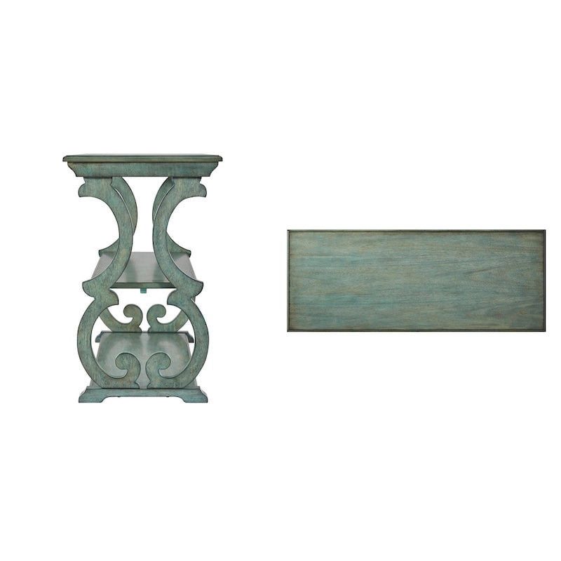 Eldoria Wood Sofatisch mit Schriftrolle