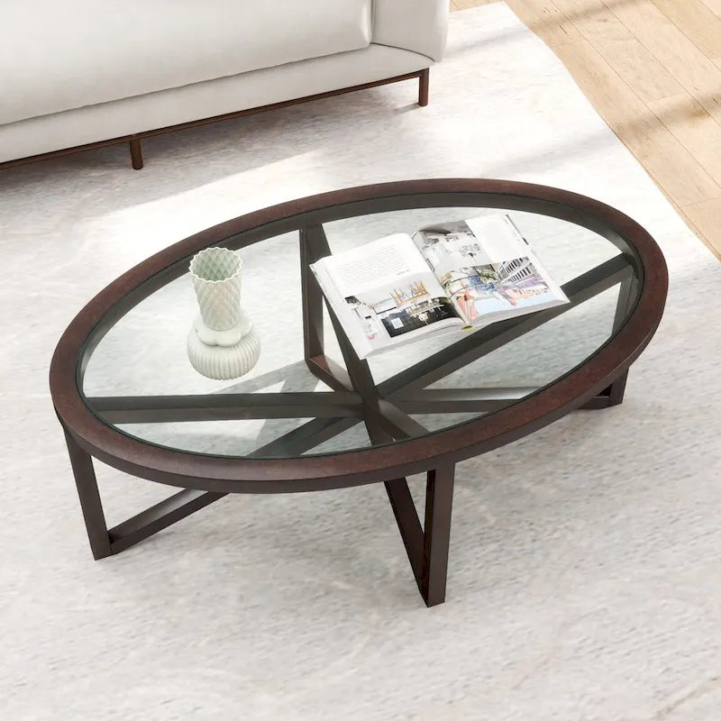 Moderne schlichte Glastischkollektion