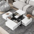 Im Trend liegender Couchtisch im modernen Design mit verstecktem Stauraum – 80 x 80 x 35 cm
