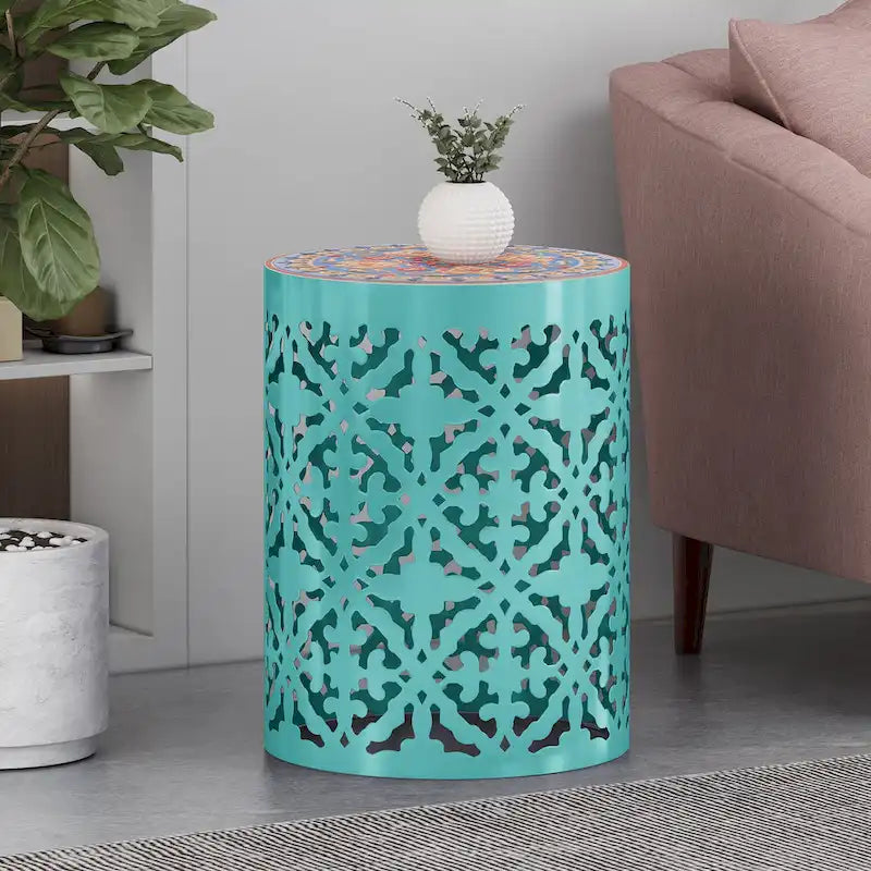 Chetola Beistelltisch „Indoor Lace Cut“ mit Fliesenplatte von Christopher Knight Home