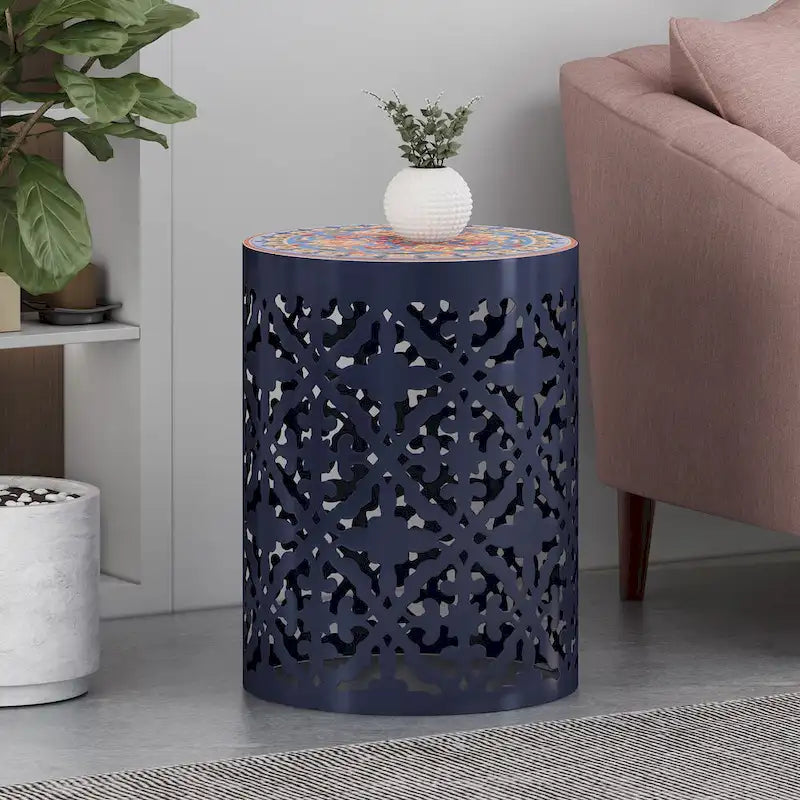 Chetola Beistelltisch „Indoor Lace Cut“ mit Fliesenplatte von Christopher Knight Home