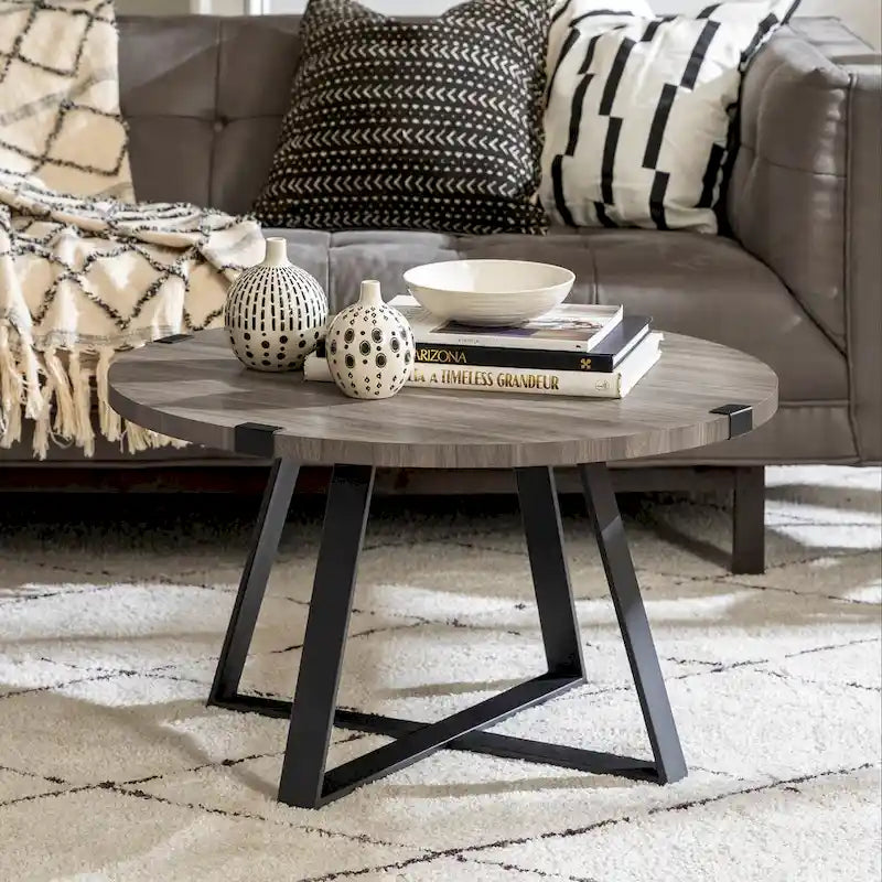 Middlebrook Designs Barnett Runder Couchtisch mit Metallumwicklung