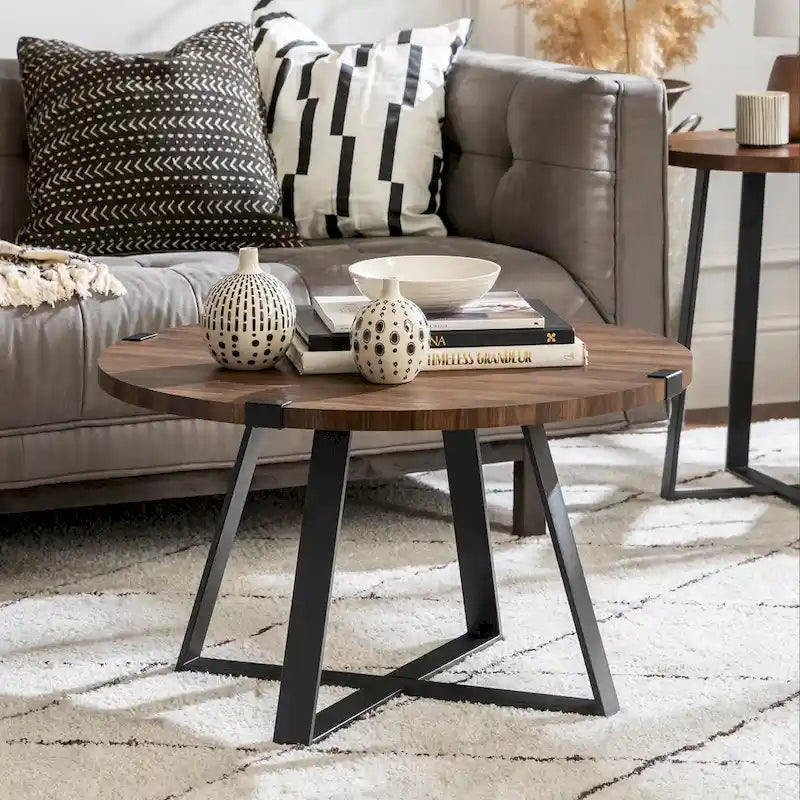 Middlebrook Designs Barnett Runder Couchtisch mit Metallumwicklung