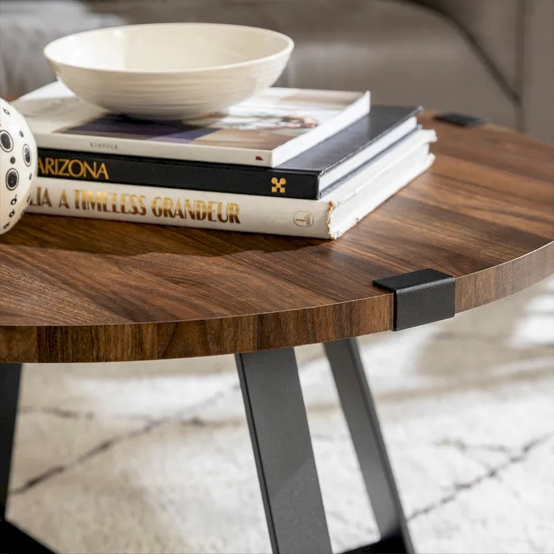 Middlebrook Designs Barnett Runder Couchtisch mit Metallumwicklung
