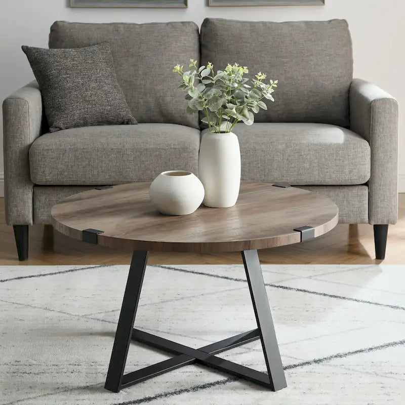 Middlebrook Designs Barnett Runder Couchtisch mit Metallumwicklung