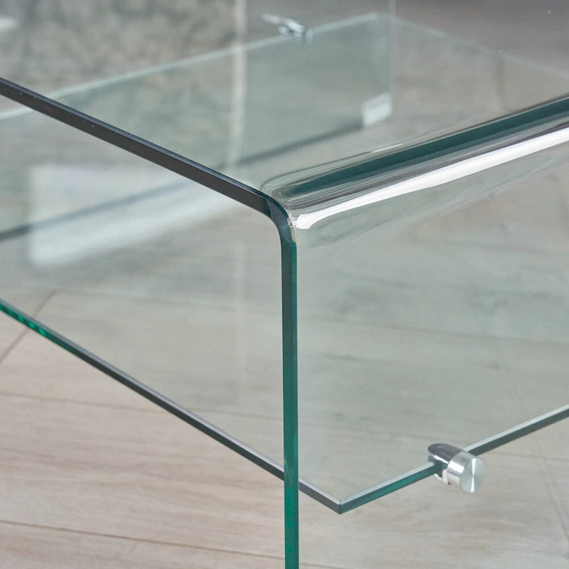 Ramona Couchtisch aus Glas mit Ablage von Christopher Knight Home