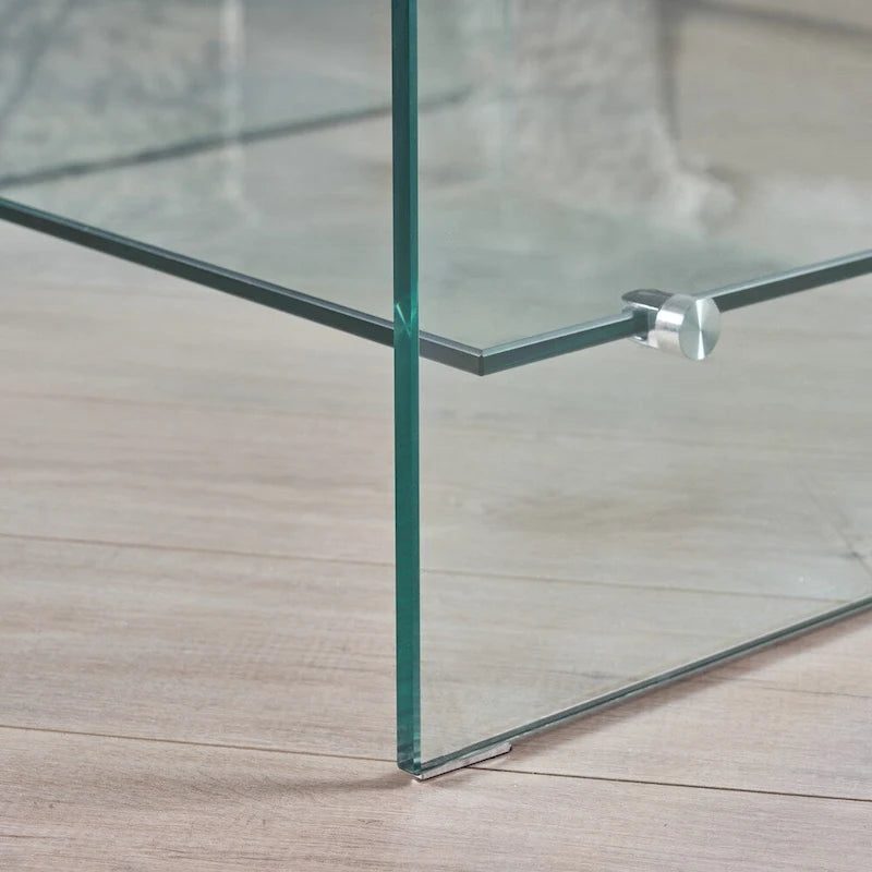 Ramona Couchtisch aus Glas mit Ablage von Christopher Knight Home