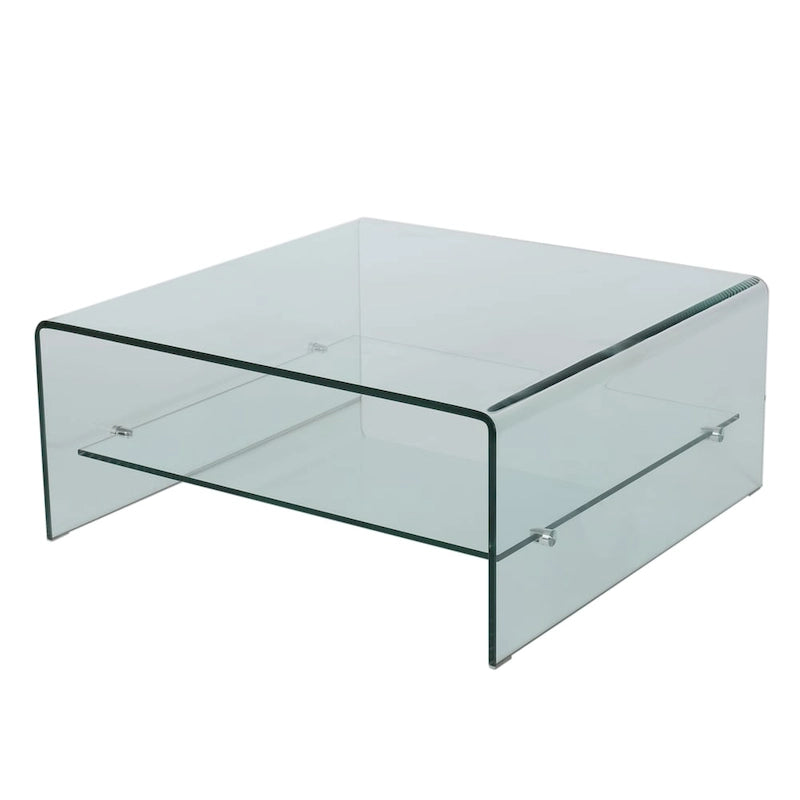 Ramona Couchtisch aus Glas mit Ablage von Christopher Knight Home