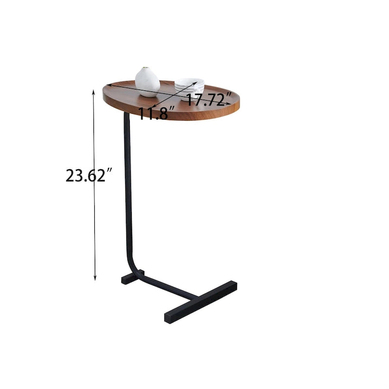 Brauner C-förmiger Beistelltisch