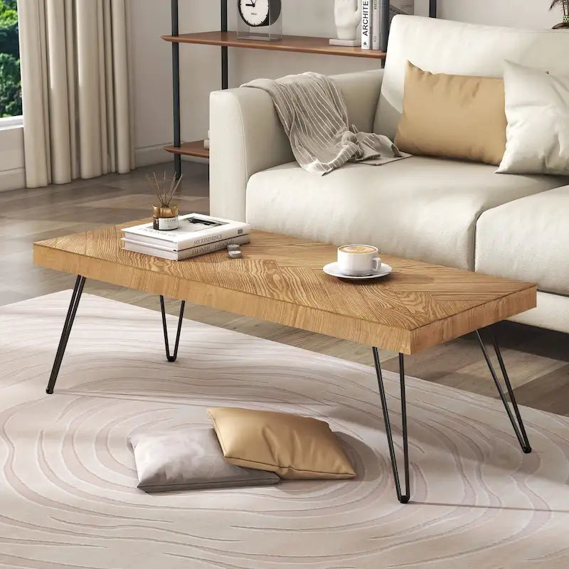 Moderner Couchtisch mit Metallbeinen – 19,60 x 43,30 x 17,80