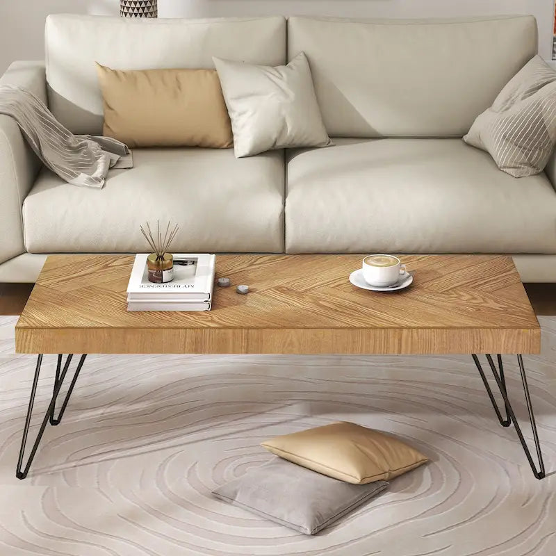 Moderner Couchtisch mit Metallbeinen – 19,60 x 43,30 x 17,80