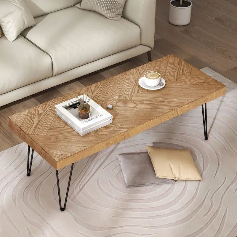 Moderner Couchtisch mit Metallbeinen – 19,60 x 43,30 x 17,80