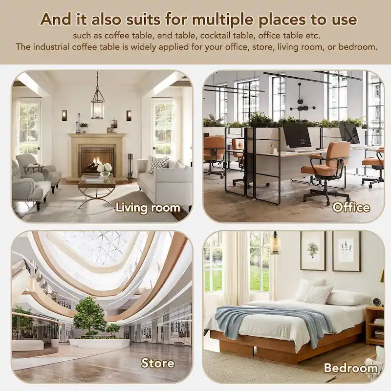 Moderner Couchtisch mit Metallbeinen – 19,60 x 43,30 x 17,80