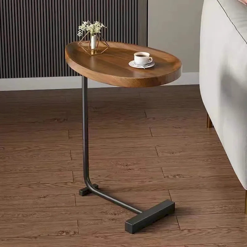 Braune C-förmige Beistelltische (2er Set) – 30 x 45 x 60