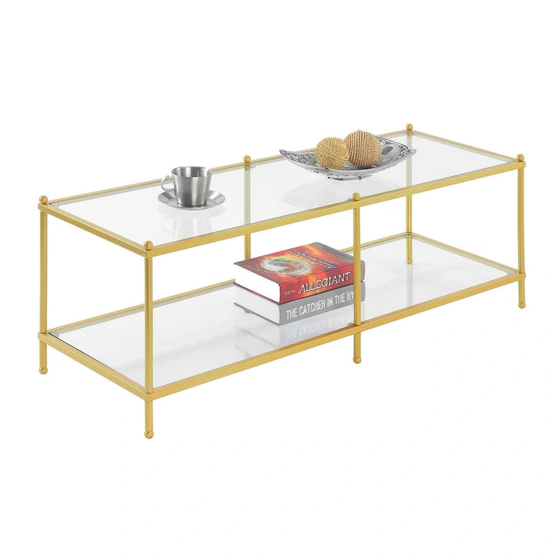 Convenience Concepts Royal Crest Couchtisch aus Glas mit 2 Ebenen