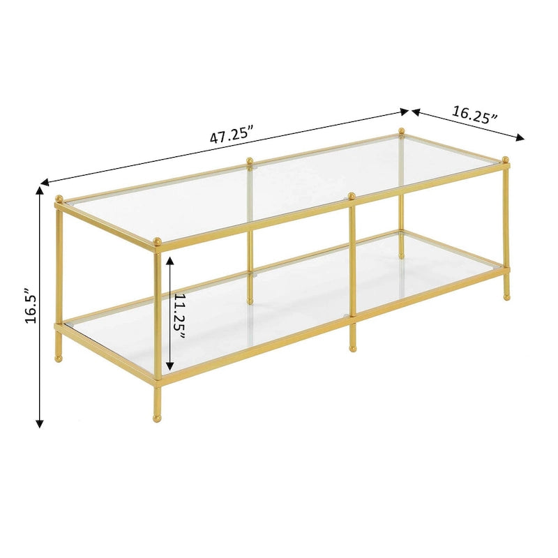 Convenience Concepts Royal Crest Couchtisch aus Glas mit 2 Ebenen