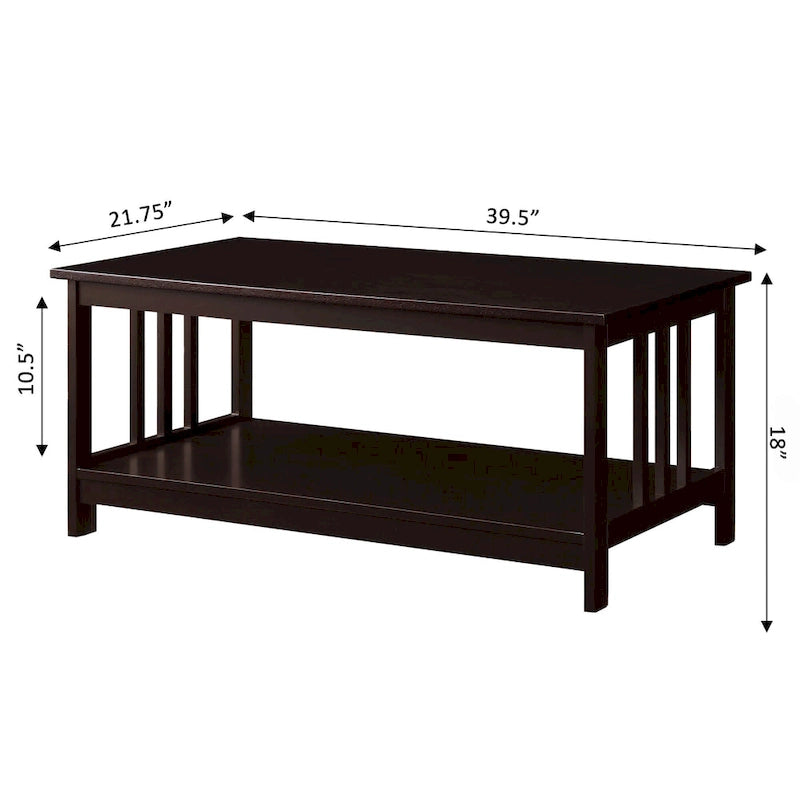 Convenience Concepts Mission Couchtisch mit Ablage