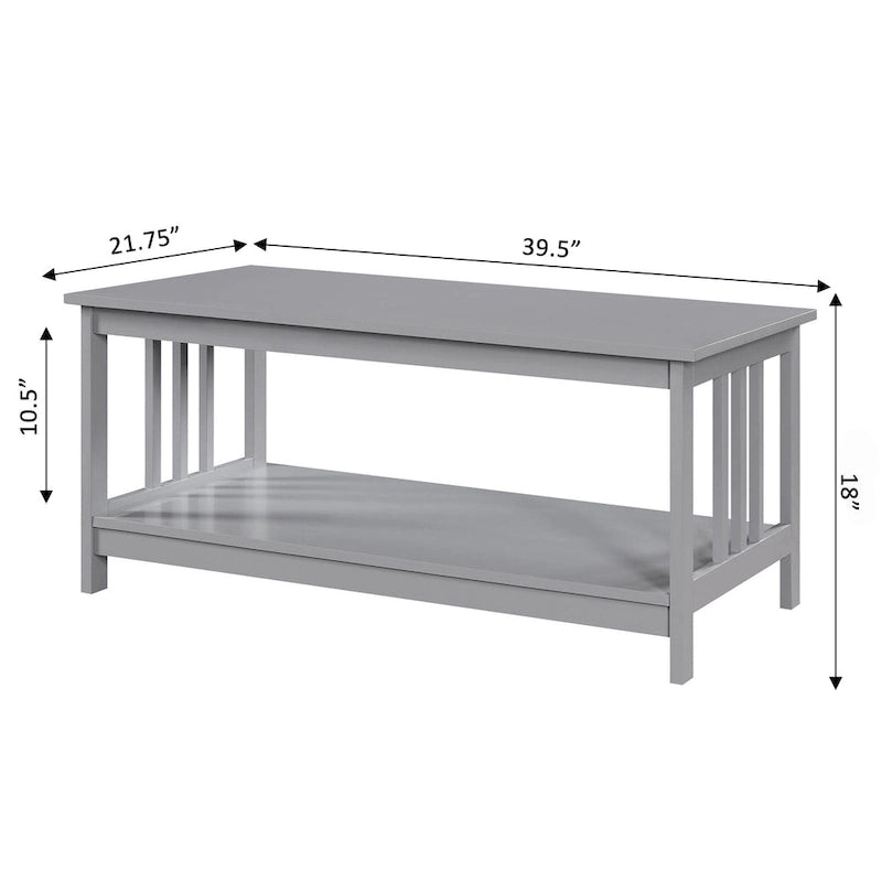 Convenience Concepts Mission Couchtisch mit Ablage