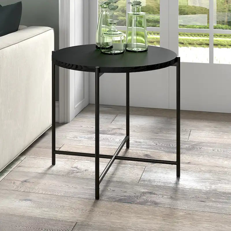 Loretta 23.63 breiter runder Beistelltisch mit MDF-Platte