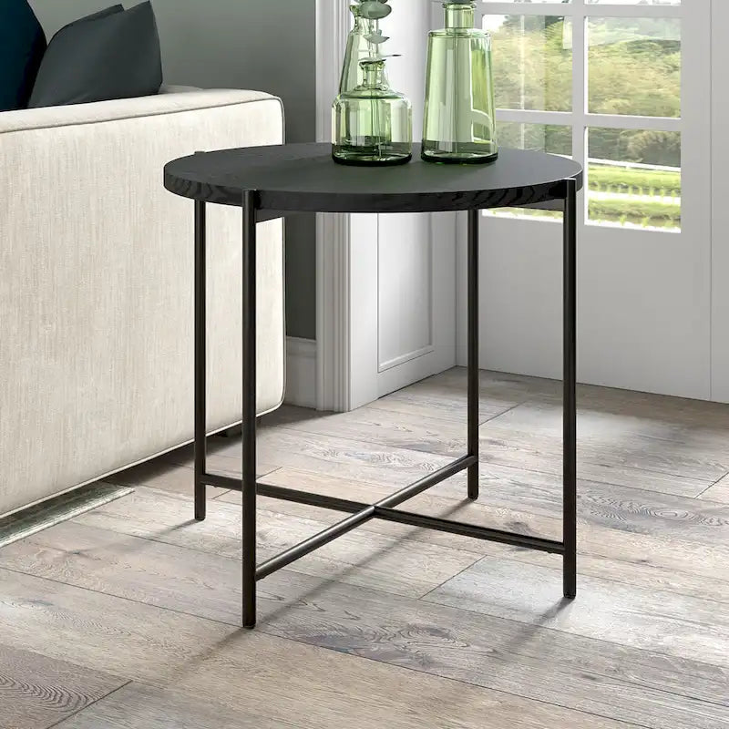 Loretta 23.63 breiter runder Beistelltisch mit MDF-Platte