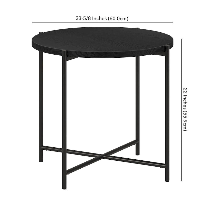 Loretta 23.63 breiter runder Beistelltisch mit MDF-Platte