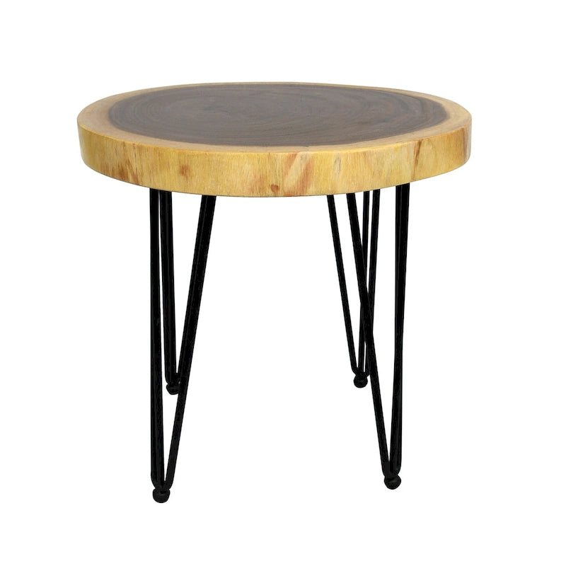 Natürlicher Massivholz Couchtisch Beistelltisch, rund
