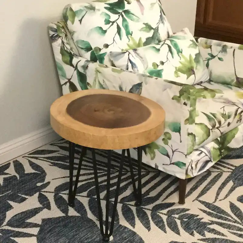Natürlicher Massivholz Couchtisch Beistelltisch, rund