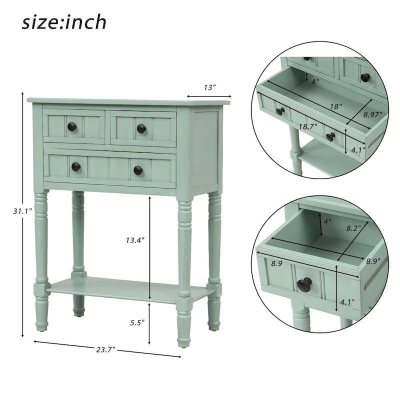 Copper Grove Colby Konsolentisch mit 3 Schubladen und unterer Ablage