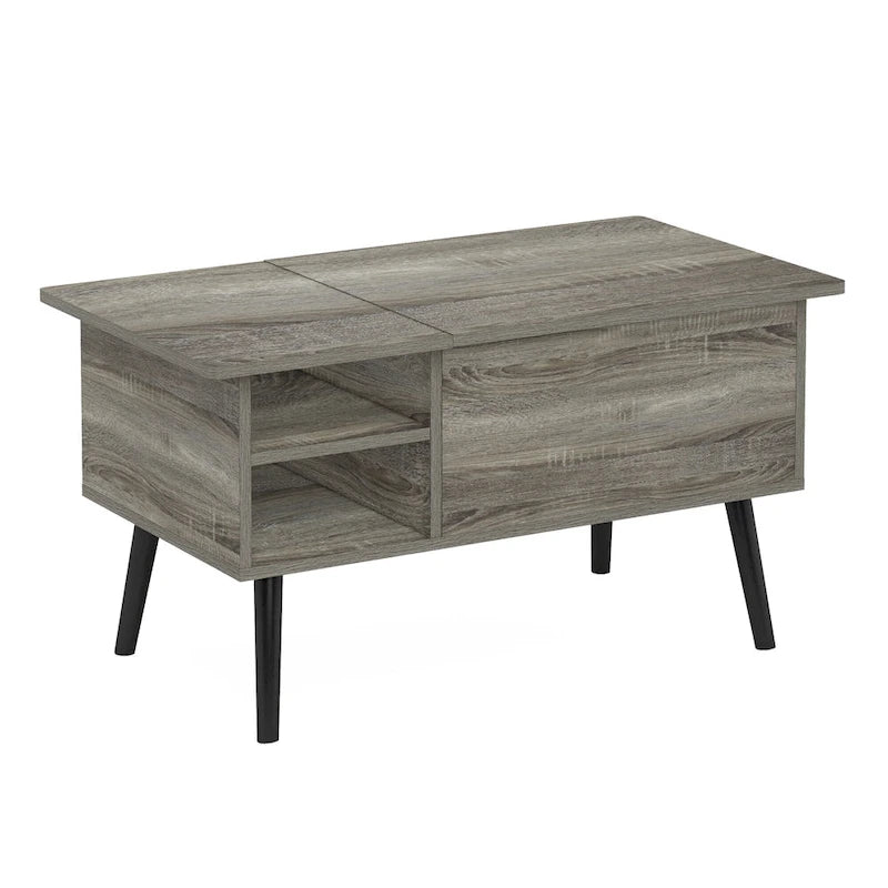 Furinno Jensen Couchtisch mit Hebeplatte und Holzbeinen