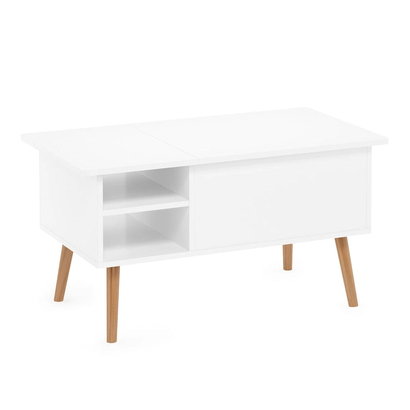 Furinno Jensen Couchtisch mit Hebeplatte und Holzbeinen