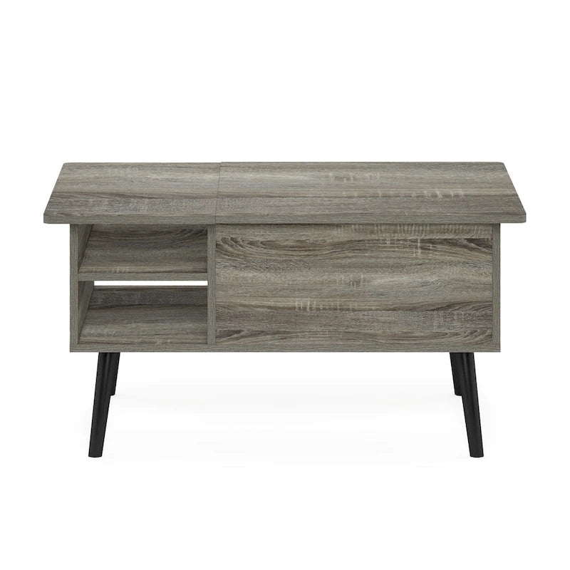 Furinno Jensen Couchtisch mit Hebeplatte und Holzbeinen