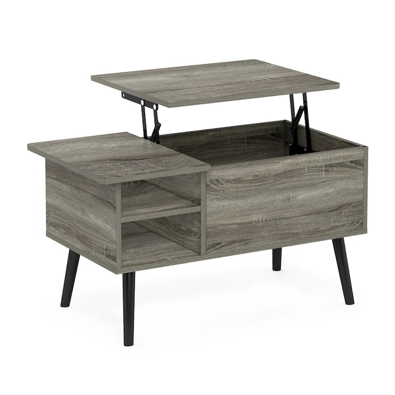 Furinno Jensen Couchtisch mit Hebeplatte und Holzbeinen