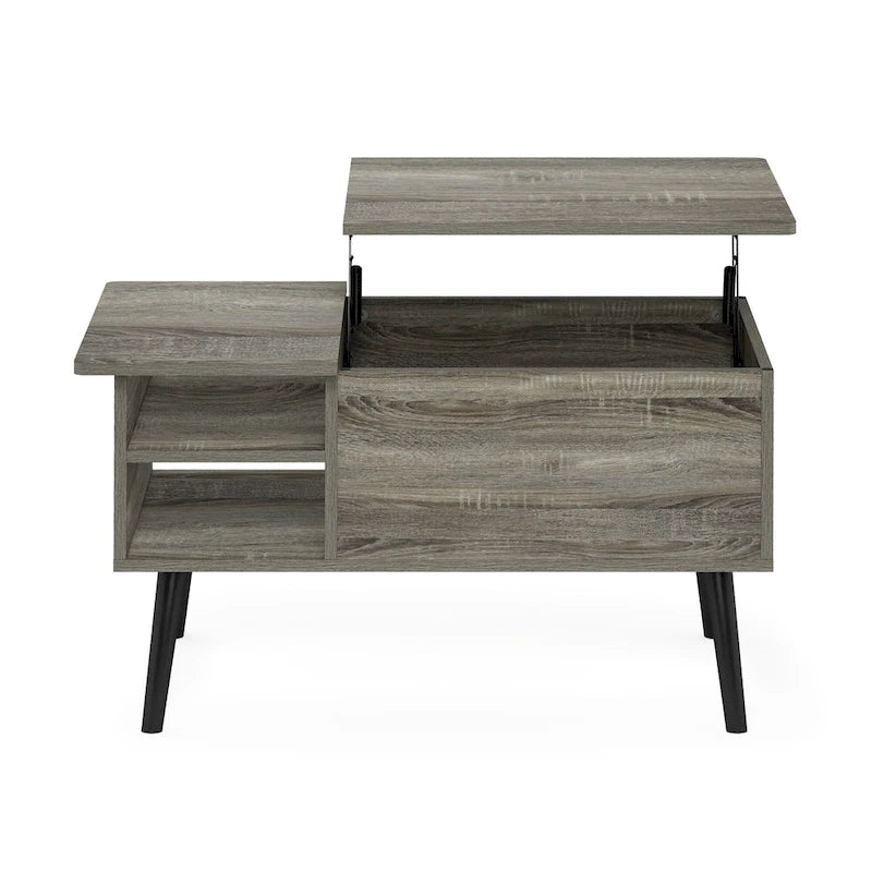 Furinno Jensen Couchtisch mit Hebeplatte und Holzbeinen