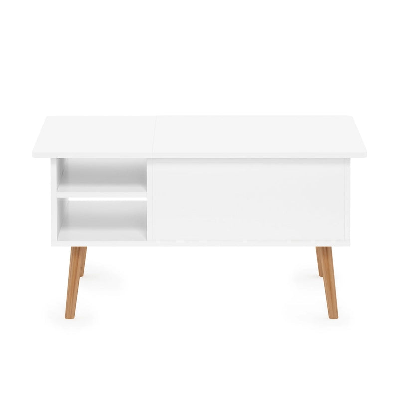 Furinno Jensen Couchtisch mit Hebeplatte und Holzbeinen