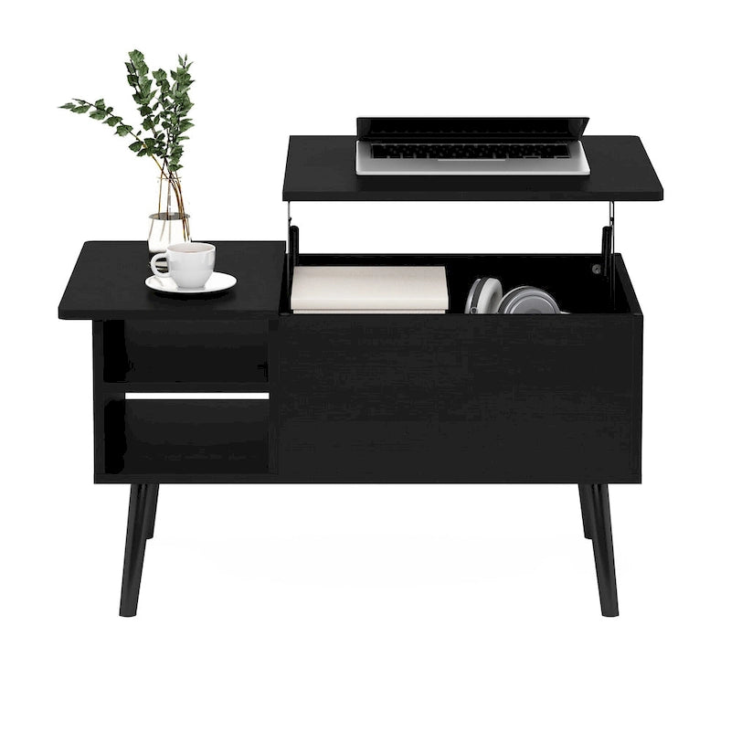 Furinno Jensen Couchtisch mit Hebeplatte und Holzbeinen