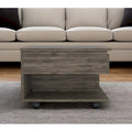 22 Couchtisch mit Hebeplatte und Schublade, rechteckig, aus dunkelbraunem Holzwerkstoff – 15,3 H x 21,6 B x 19,6 T
