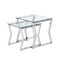 Morfell Contemporary 20-Zoll zweiteiliges Beistelltisch-Set mit Glasplatte von Furniture of America