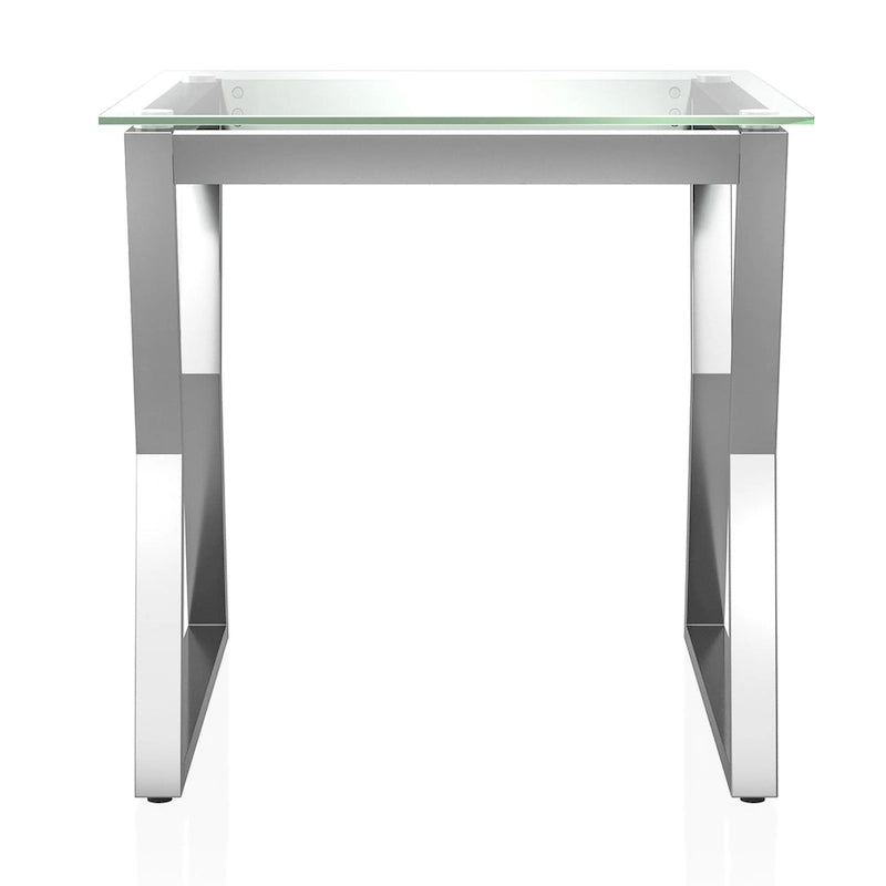 Morfell Contemporary 20-Zoll zweiteiliges Beistelltisch-Set mit Glasplatte von Furniture of America