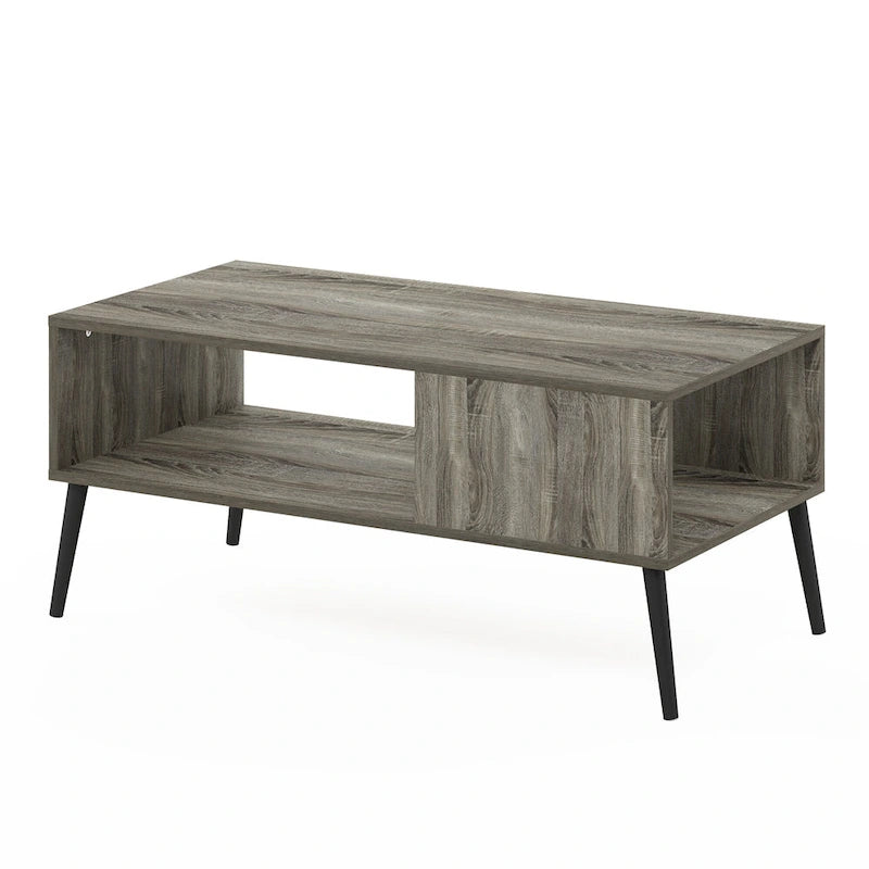 Furinno Claude Couchtisch im Mid-Century-Stil mit Holzbeinen