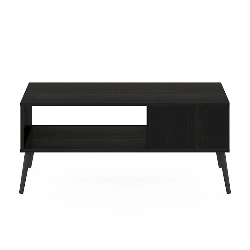 Furinno Claude Couchtisch im Mid-Century-Stil mit Holzbeinen