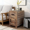 Anaisha Rustic Warm Natural Tone 23-inch Solid Wood Storage Side Table by Furniture of America