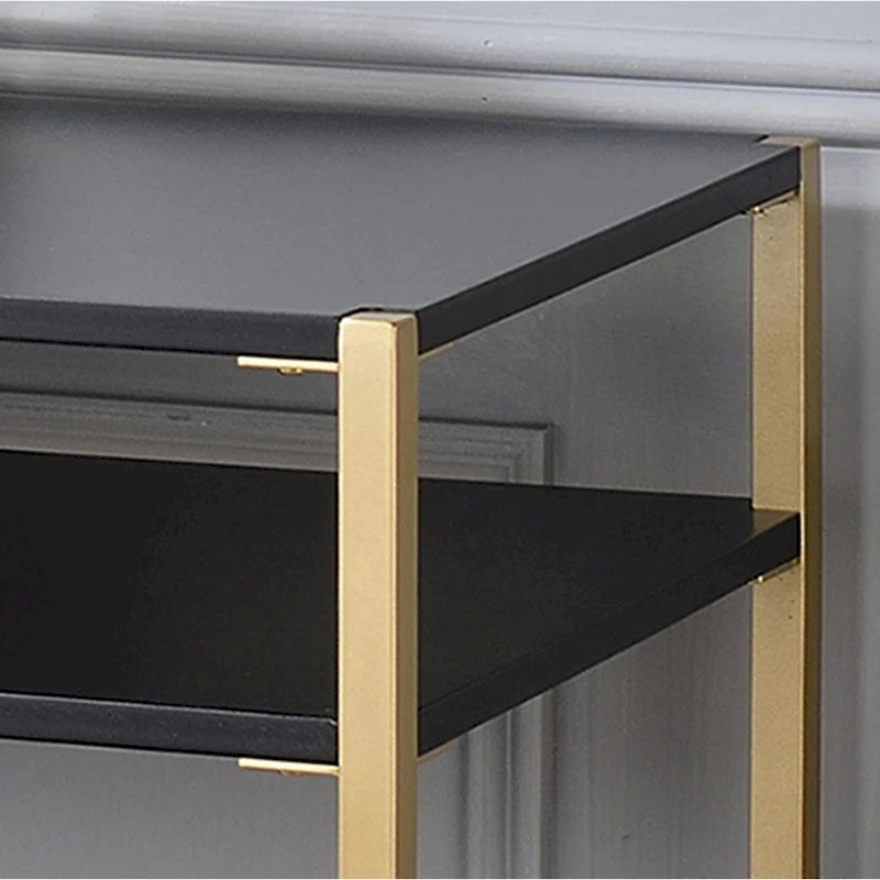 Raven Glam 48-Zoll-Stahl-3-Ablagen-Konsolentisch von Furniture of America