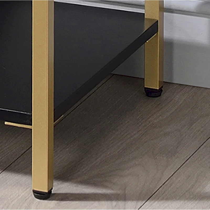 Raven Glam 48-Zoll-Stahl-3-Ablagen-Konsolentisch von Furniture of America