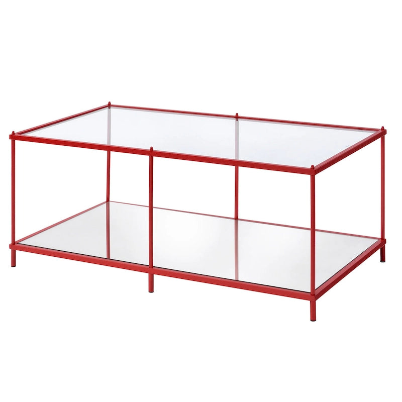 Scoles Contemporary 42-Zoll-Couchtisch mit Glasablage von Furniture of America